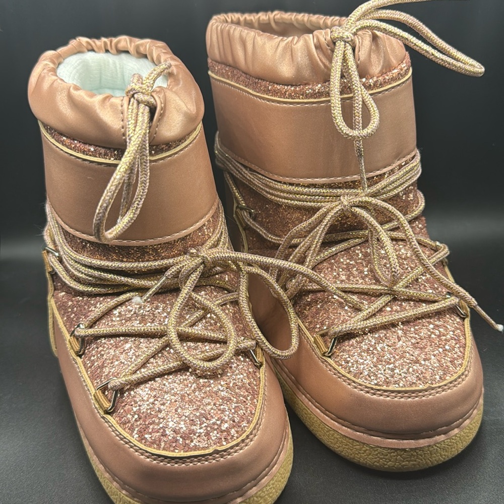 Lucky Top Snow Boots Girls Pink Glitter